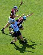 7 July 2013; Joseph Boland, Dublin, in action against Conor Cooney and Cyril Donnellan, left, Galway. Leinster GAA Hurling Senior Championship Final, Galway v Dublin, Croke Park, Dublin. Picture credit: Brian Lawless / SPORTSFILE