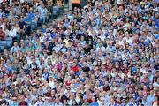 7 July 2013; Dublin and Galway supporters, in the Hogan Stand, watch the game. Leinster GAA Hurling Senior Championship Final, Galway v Dublin, Croke Park, Dublin. Picture credit: Ray McManus / SPORTSFILE