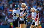 7 July 2013; Dublin players Liam Rushe and Joseph Boland, 9, celebrate after the final whistle. Leinster GAA Hurling Senior Championship Final, Galway v Dublin, Croke Park, Dublin. Picture credit: Ray McManus / SPORTSFILE