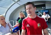 10 July 2013; Brian O'Driscoll, British & Irish Lions, pictured on his arrival home following the side's series victory over Australia in the British & Irish Lions Tour 2013. Dublin Airport, Dublin. Picture credit: Brian Lawless / SPORTSFILE