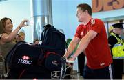 10 July 2013; Brian O'Driscoll, British & Irish Lions, pictured on his arrival home following the side's series victory over Australia in the British & Irish Lions Tour 2013. Dublin Airport, Dublin. Picture credit: Brian Lawless / SPORTSFILE