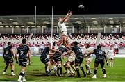 26 February 2021; Kieran Treadwell of Ulster wins possession in a line-out during the Guinness PRO14 match between Ulster and Ospreys at Kingspan Stadium in Belfast. Photo by John Dickson/Sportsfile