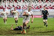 26 February 2021; Rob Lyttle of Ulster makes his way to score his side's fourth try which was susequently disallowed during the Guinness PRO14 match between Ulster and Ospreys at Kingspan Stadium in Belfast. Photo by John Dickson/Sportsfile