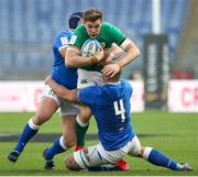 27 February 2021; Garry Ringrose of Ireland is tackled by Marco Lazzaroni of Italy during the Guinness Six Nations Rugby Championship match between Italy and Ireland at Stadio Olimpico in Rome, Italy. Photo by Roberto Bregani/Sportsfile