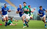 27 February 2021; Hugo Keenan of Ireland makes a break on the way to scoring his side's second try during the Guinness Six Nations Rugby Championship match between Italy and Ireland at Stadio Olimpico in Rome, Italy. Photo by Roberto Bregani/Sportsfile