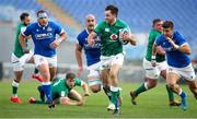 27 February 2021; Hugo Keenan of Ireland makes a break on the way to scoring his side's second try during the Guinness Six Nations Rugby Championship match between Italy and Ireland at Stadio Olimpico in Rome, Italy. Photo by Roberto Bregani/Sportsfile