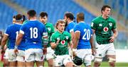 27 February 2021; Craig Casey and Ryan Baird of Ireland with Italian players after the Guinness Six Nations Rugby Championship match between Italy and Ireland at Stadio Olimpico in Rome, Italy. Photo by Roberto Bregani/Sportsfile