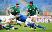 27 February 2021; Jack Conan of Ireland is tackled by Niccolò Cannone of Italy during the Guinness Six Nations Rugby Championship match between Italy and Ireland at Stadio Olimpico in Rome, Italy. Photo by Roberto Bregani/Sportsfile