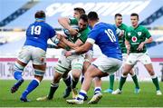 27 February 2021; Jack Conan of Ireland is tackled by Niccolò Cannone and Giosuè Zilocchi of Italy during the Guinness Six Nations Rugby Championship match between Italy and Ireland at Stadio Olimpico in Rome, Italy. Photo by Roberto Bregani/Sportsfile
