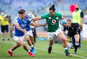 27 February 2021; James Lowe of Ireland is tackled by Jacopo Trulla of Italy during the Guinness Six Nations Rugby Championship match between Italy and Ireland at Stadio Olimpico in Rome, Italy. Photo by Roberto Bregani/Sportsfile