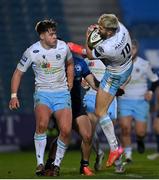 28 February 2021; Adam Hastings of Glasgow Warriors collides with Cian Kelleher of Leinster, for which he was shown a red card during the Guinness PRO14 match between Leinster and Glasgow Warriors at the RDS Arena in Dublin. Photo by Ramsey Cardy/Sportsfile