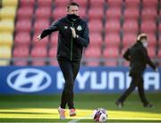 28 February 2021; Robbie Keane, a member of the Shamrock Rovers backroom team, before the pre-season friendly match between Shamrock Rovers and Cork City at Tallaght Stadium in Dublin. Photo by Stephen McCarthy/Sportsfile