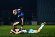 28 February 2021; Cian Kelleher of Leinster  is tackled by Jamie Dobie of Glasgow Warriors during the Guinness PRO14 match between Leinster and Glasgow Warriors at the RDS Arena in Dublin. Photo by Harry Murphy/Sportsfile