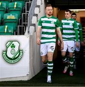28 February 2021; Sean Hoare of Shamrock Rovers walks out before the pre-season friendly match between Shamrock Rovers and Cork City at Tallaght Stadium in Dublin. Photo by Stephen McCarthy/Sportsfile