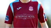 28 February 2021; A detailed view of the Cobh Ramblers jersey during the pre-season friendly match between Shamrock Rovers and Cobh Ramblers at Roadstone Group Sports Club in Dublin. Photo by Stephen McCarthy/Sportsfile