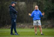 2 March 2021; Head coach Leo Cullen, left, and senior coach Stuart Lancaster during Leinster Rugby squad training at UCD in Dublin. Photo by Ramsey Cardy/Sportsfile