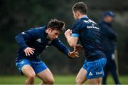 2 March 2021; Rowan Osborne, left, and Luke McGrath during Leinster Rugby squad training at UCD in Dublin. Photo by Ramsey Cardy/Sportsfile