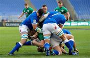 27 February 2021; Iain Henderson of Ireland is tackled by Johan Meyer of Italy during the Guinness Six Nations Rugby Championship match between Italy and Ireland at Stadio Olimpico in Rome, Italy. Photo by Roberto Bregani/Sportsfile