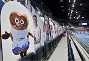3 March 2021; A cardboard cut-out featuring the mascot, Katarzyna, is pictured in Arena Torun ahead of the European Indoor Athletics Championships at Arena Torun in Torun, Poland. Photo by Sam Barnes/Sportsfile