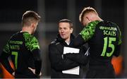 3 March 2021; Cabinteely first team coach Collie O'Neill with Dylan Watts, and Liam Scales of Shamrock Rovers following the pre-season friendly match between Shamrock Rovers and Cabinteely at Tallaght Stadium in Dublin. Photo by Seb Daly/Sportsfile