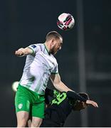 3 March 2021; Kieran Butler of Cabinteely in action against Dean Williams of Shamrock Rovers during the pre-season friendly match between Shamrock Rovers and Cabinteely at Tallaght Stadium in Dublin. Photo by Seb Daly/Sportsfile