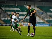 3 March 2021; Lee Grace of Shamrock Rovers in action against Keith Dalton of Cabinteely during the pre-season friendly match between Shamrock Rovers and Cabinteely at Tallaght Stadium in Dublin. Photo by Seb Daly/Sportsfile