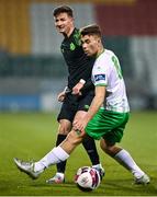 3 March 2021; Ronan Finn of Shamrock Rovers in action against Vilius Labutis of Cabinteely during the pre-season friendly match between Shamrock Rovers and Cabinteely at Tallaght Stadium in Dublin. Photo by Seb Daly/Sportsfile