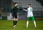 3 March 2021; Sean Gannon of Shamrock Rovers and Kieran Marty Waters of Cabinteely during the pre-season friendly match between Shamrock Rovers and Cabinteely at Tallaght Stadium in Dublin. Photo by Seb Daly/Sportsfile