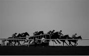 4 March 2021; (EDITOR'S NOTE; Image has been converted to Black and White) A general view of runners and riders during the Rosegreen Handicap Steeplechase at Clonmel Racecourse in Tipperary. Photo by Harry Murphy/Sportsfile