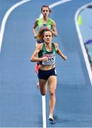 4 March 2021; Michelle Finn of Ireland on her way to finishing ninth in her heat of the Women's 3000m during the European Indoor Athletics Championships at Arena Torun in Torun, Poland. Photo by Sam Barnes/Sportsfile