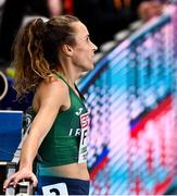 4 March 2021; Michelle Finn of Ireland after finishing ninth in her heat of Women's 3000m during the European Indoor Athletics Championships at Arena Torun in Torun, Poland. Photo by Sam Barnes/Sportsfile