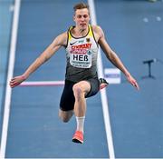 5 March 2021; Max Heß of Germany competes in the Men's Triple Jump qualifying round during the first session on day one of the European Indoor Athletics Championships at Arena Torun in Torun, Poland. Photo by Sam Barnes/Sportsfile