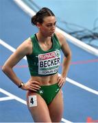 5 March 2021; Sophie Becker of Ireland prior to her heat of the Women's 400m during the first session on day one of the European Indoor Athletics Championships at Arena Torun in Torun, Poland. Photo by Sam Barnes/Sportsfile