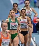5 March 2021; Sophie Becker of Ireland competes in their heat of the Women's 400m during the first session on day one of the European Indoor Athletics Championships at Arena Torun in Torun, Poland. Photo by Sam Barnes/Sportsfile