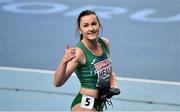 5 March 2021; Phil Healy of Ireland after winning her heat of the Women's 400m during the first session on day one of the European Indoor Athletics Championships at Arena Torun in Torun, Poland. Photo by Sam Barnes/Sportsfile