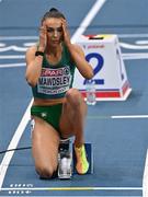5 March 2021; Sharlene Mawdsley of Ireland on the starting blocks of her heat of the Women's 400m during the first session on day one of the European Indoor Athletics Championships at Arena Torun in Torun, Poland. Photo by Sam Barnes/Sportsfile