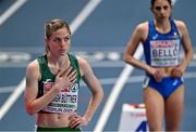 5 March 2021; Siofra Cleirigh Buttner of Ireland prior to her heat of the Women's 800m during the first session on day one of the European Indoor Athletics Championships at Arena Torun in Torun, Poland. Photo by Sam Barnes/Sportsfile