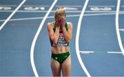 5 March 2021; Georgie Hartigan of Ireland competes in the Women's 800m heats after finishing fourth in her heat of the Women's 800m during the first session on day one of the European Indoor Athletics Championships at Arena Torun in Torun, Poland. Photo by Sam Barnes/Sportsfile