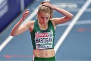 5 March 2021; Georgie Hartigan of Ireland prior to her heat of the Women's 800m during the first session on day one of the European Indoor Athletics Championships at Arena Torun in Torun, Poland. Photo by Sam Barnes/Sportsfile