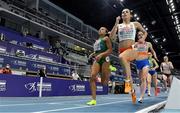 5 March 2021; Nadia Power of Ireland and Anna Wielgosz of Poland lead the field in the Women's 800m heats during the first session on day one of the European Indoor Athletics Championships at Arena Torun in Torun, Poland. Photo by Sam Barnes/Sportsfile