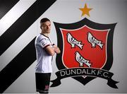 5 March 2021; Raivis Jurkovskis at the launch of the Dundalk home kit for the 2021 season at Oriel Park in Dundalk, Louth. Photo by Stephen McCarthy/Sportsfile