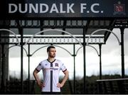 5 March 2021; Michael Duffy at the launch of the Dundalk home kit for the 2021 season at Oriel Park in Dundalk, Louth. Photo by Stephen McCarthy/Sportsfile