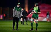 5 March 2021; Connacht defence coach Peter Wilkins with Ultan Dillane prior to the Guinness PRO14 match between Munster and Connacht at Thomond Park in Limerick. Photo by David Fitzgerald/Sportsfile