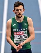 5 March 2021; John Fitzsimons of Ireland prior to his heat of the 800m during the second session on day one of the European Indoor Athletics Championships at Arena Torun in Torun, Poland. Photo by Sam Barnes/Sportsfile