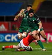 5 March 2021; Dave Heffernan of Connacht is tackled by Ben Healy of Munster during the Guinness PRO14 match between Munster and Connacht at Thomond Park in Limerick. Photo by Ramsey Cardy/Sportsfile