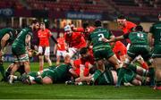5 March 2021; James Cronin of Munster (hidden) scores his side's first try during the Guinness PRO14 match between Munster and Connacht at Thomond Park in Limerick. Photo by David Fitzgerald/Sportsfile