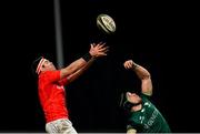 5 March 2021; Billy Holland of Munster and Ultan Dillane of Connacht compete for possession in the line-out during the Guinness PRO14 match between Munster and Connacht at Thomond Park in Limerick. Photo by Ramsey Cardy/Sportsfile