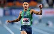 6 March 2021; Leon Reid of Ireland crosses the line in his heat of the Men's 60m during the first session on day two of the European Indoor Athletics Championships at Arena Torun in Torun, Poland. Photo by Sam Barnes/Sportsfile