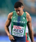6 March 2021; Leon Reid of Ireland after his heat of the Men's 60m during the first session on day two of the European Indoor Athletics Championships at Arena Torun in Torun, Poland. Photo by Sam Barnes/Sportsfile