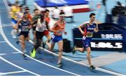 6 March 2021; Jakob Ingebrigtsen of Norway leads the field in his heat of the Men's 3000m during the first session on day two of the European Indoor Athletics Championships at Arena Torun in Torun, Poland. Photo by Sam Barnes/Sportsfile